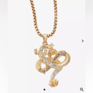 BOX LUNCH ANIME MERCH Dragon Ball Z Shenron Gold Necklace Gold Plated Unisex